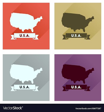 Concept of flat icons with long shadow united vector image