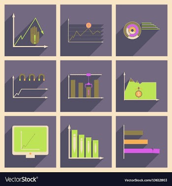 Concept of flat icons with long shadow vector image
