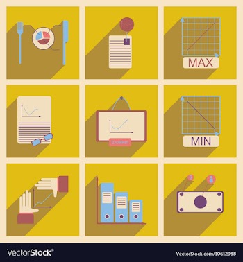 Concept of flat icons with long shadow vector image