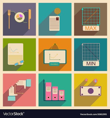 Concept of flat icons with long shadow vector image