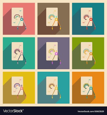 Concept of flat icons with long shadow vector image