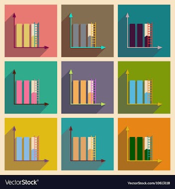 Concept of flat icons with long shadow vector image