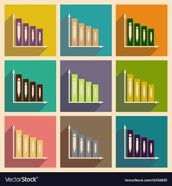 Concept of flat icons with long shadow vector image
