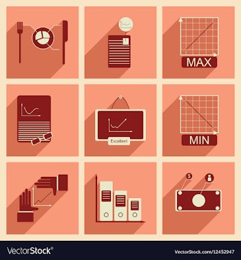 Concept of flat icons with long shadow vector image