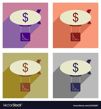 Concept of flat icons with long shadow vector image