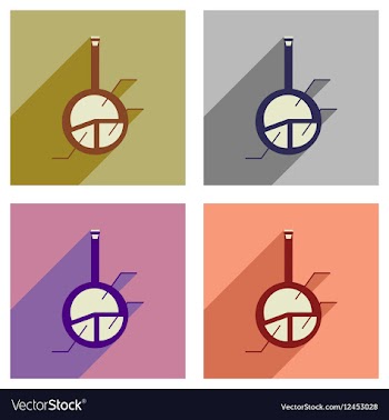 Concept of flat icons with long shadow vector image