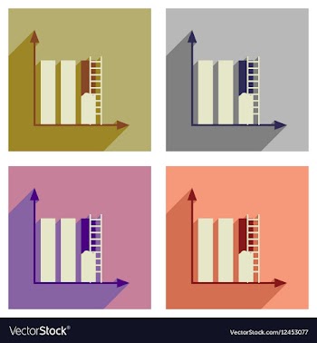 Concept of flat icons with long shadow vector image