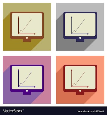Concept of flat icons with long shadow vector image