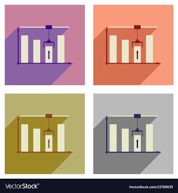 Concept of flat icons with long shadow vector image