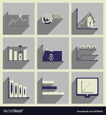 Concept of flat icons with long shadow vector image