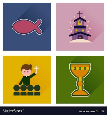 Concept of flat icons with long shadow vector image