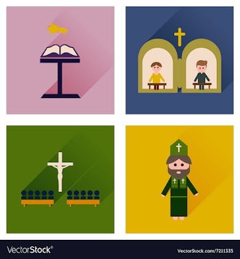 Concept of flat icons with long shadow vector image