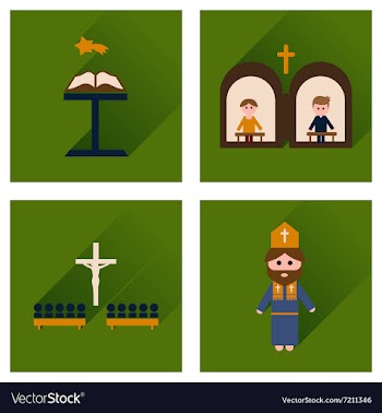 Concept of flat icons with long shadow vector image