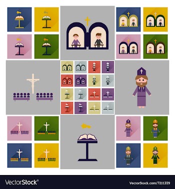 Concept of flat icons with long shadow vector image