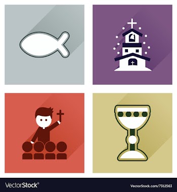 Concept of flat icons with long shadow vector image
