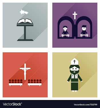 Concept of flat icons with long shadow vector image