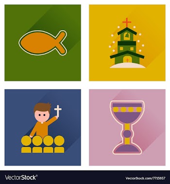 Concept of flat icons with long shadow vector image