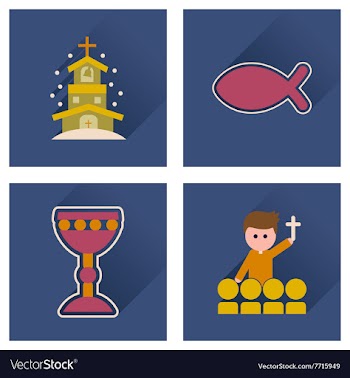 Concept of flat icons with long shadow vector image