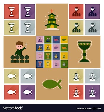 Concept of flat icons with long shadow vector image