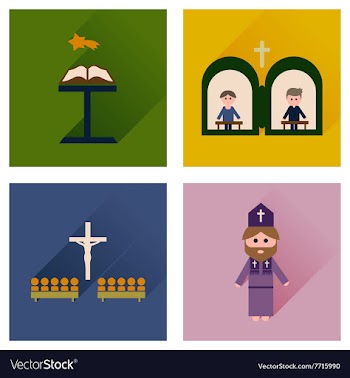 Concept of flat icons with long shadow vector image