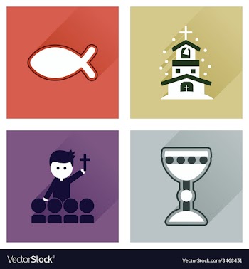 Concept of flat icons with long shadow vector image