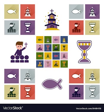 Concept of flat icons with long shadow vector image