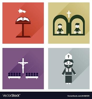 Concept of flat icons with long shadow vector image