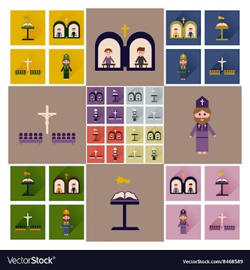 Concept of flat icons with long shadow vector image