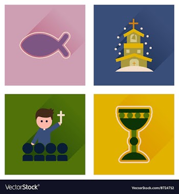 Concept of flat icons with long shadow vector image