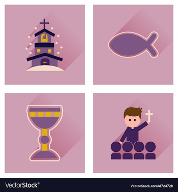 Concept of flat icons with long shadow vector image