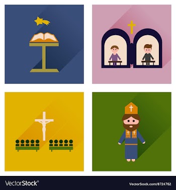 Concept of flat icons with long shadow vector image