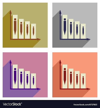 Concept of flat icons with long shadow vector image