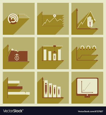 Concept of flat icons with long shadow vector image