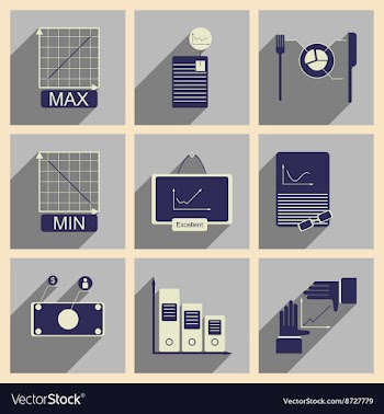 Concept of flat icons with long shadow vector image