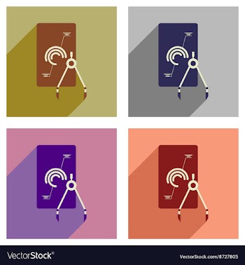 Concept of flat icons with long shadow vector image