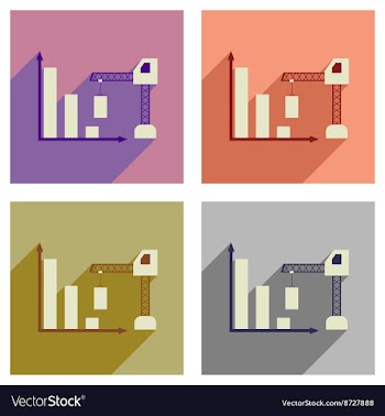 Concept of flat icons with long shadow vector image