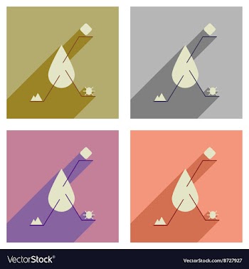 Concept of flat icons with long shadow vector image