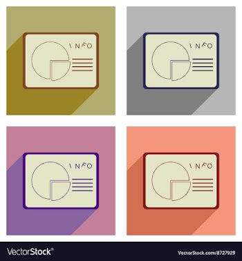 Concept of flat icons with long shadow vector image