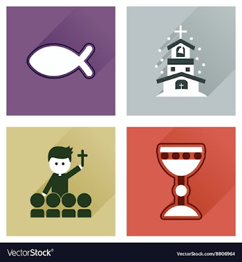 Concept of flat icons with long shadow vector image