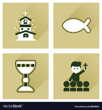 Concept of flat icons with long shadow vector image
