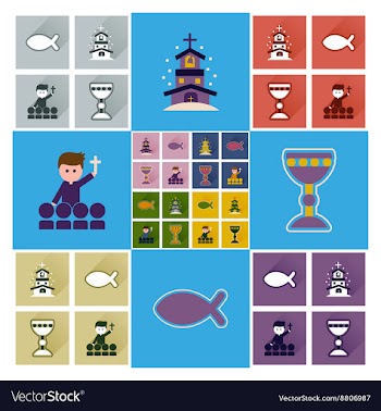 Concept of flat icons with long shadow vector image