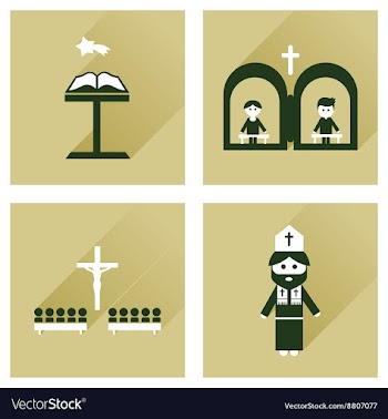 Concept of flat icons with long shadow vector image