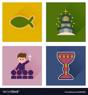 Concept of flat icons with long shadow vector image