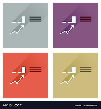 Concept of flat icons with long shadow vector image