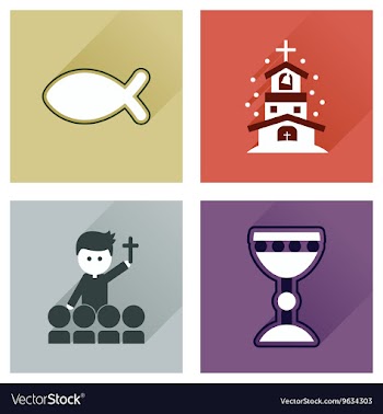 Concept of flat icons with long shadow vector image