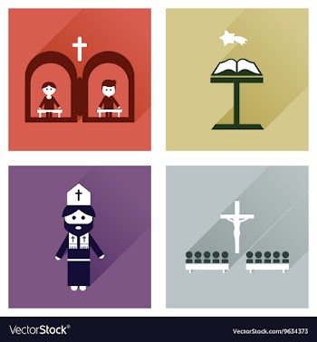 Concept of flat icons with long shadow vector image
