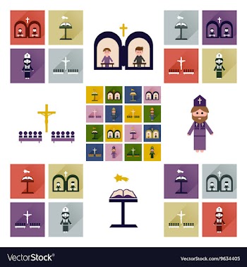 Concept of flat icons with long shadow vector image