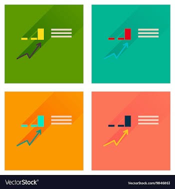 Concept of flat icons with long shadow vector image