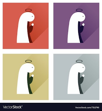 Concept of flat icons with long shadow Virgin Mary vector image