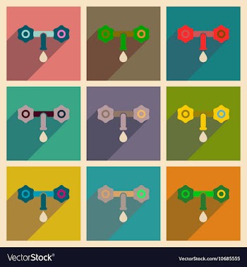 Concept of flat icons with long shadow water vector image